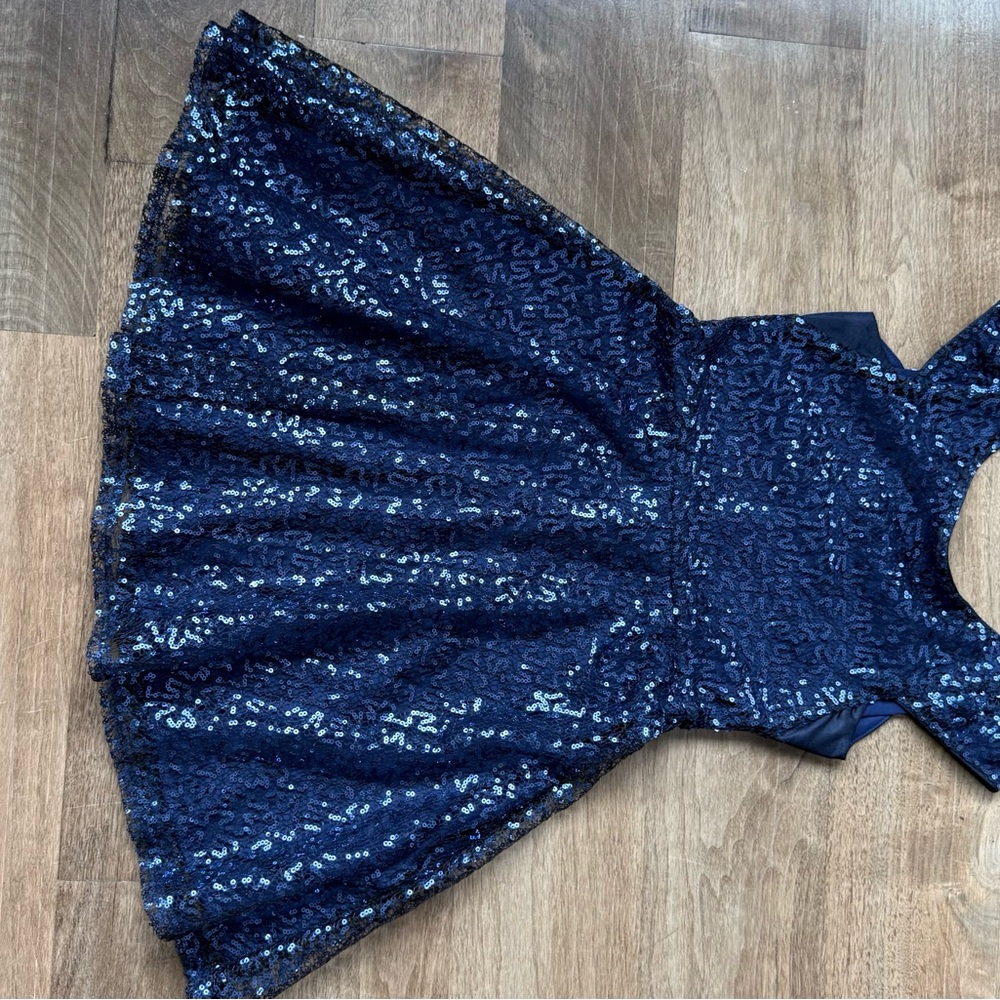 Sparkling Navy Blue Sequin Dress